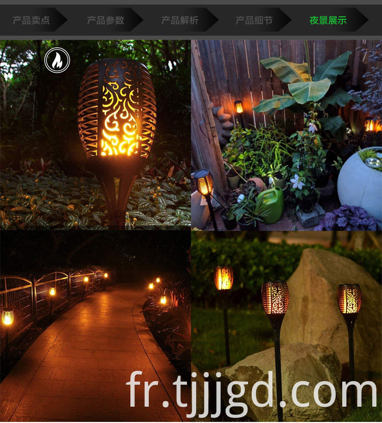 Solar Powered Flame Garden Light